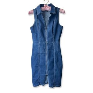 Front Zip Denim Dress